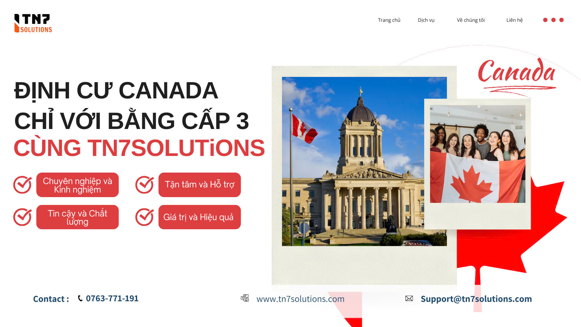 Khám Phá Cơ Hội Định Cư Canada Với Bằng Cấp 3 Cùng TN7Solutions