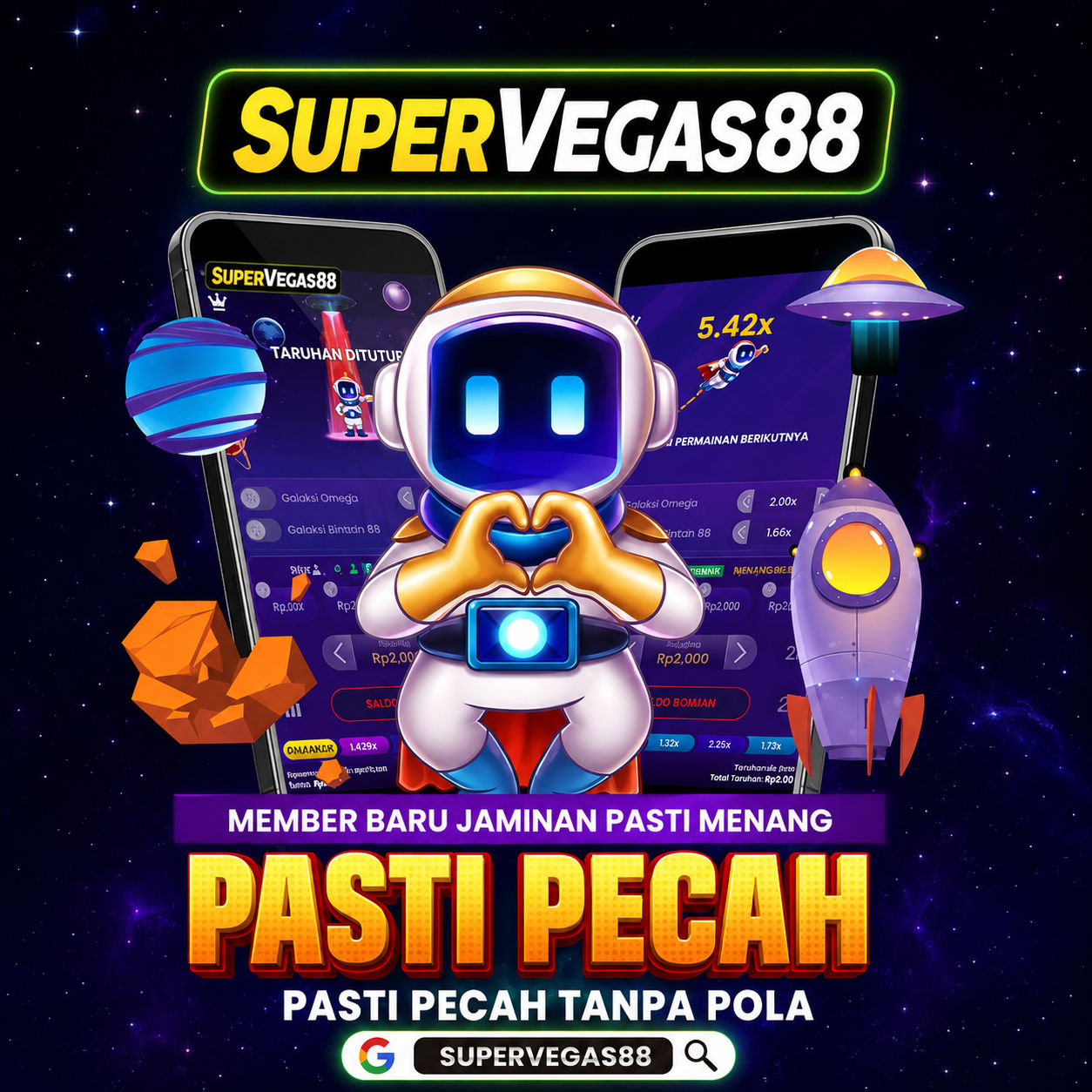 SUPERVEGAS88 🚀 Main Spaceman Potensi Maxwin X5000 Setiap Hari
