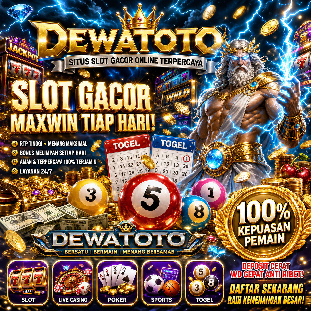 DEWATOTO ♒ Situs Toto Togel 4D Resmi dengan Bonus Eksklusif & Peluang Jackpot Besar