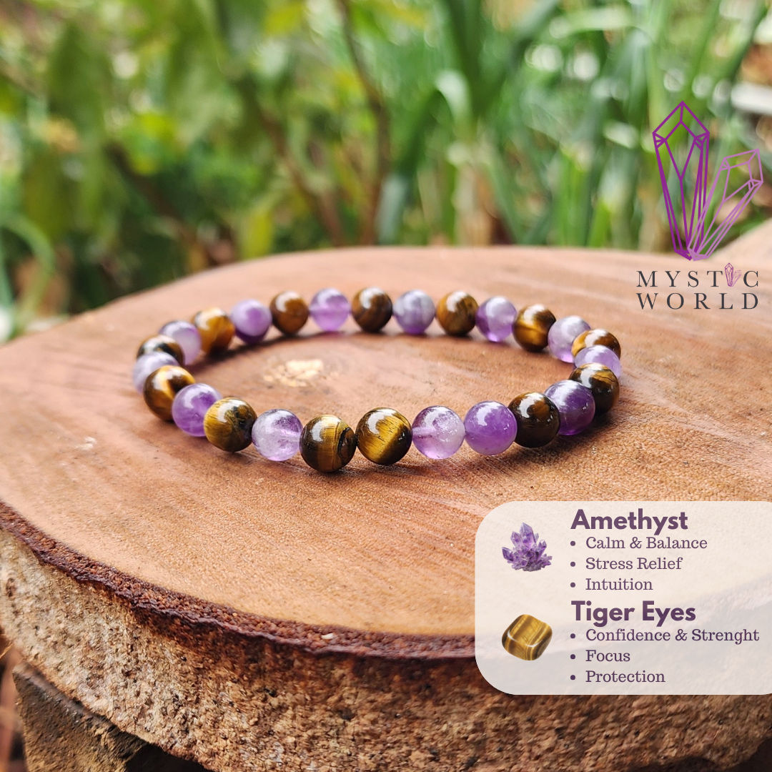 Amethyst & Tiger Eyes Bracelet