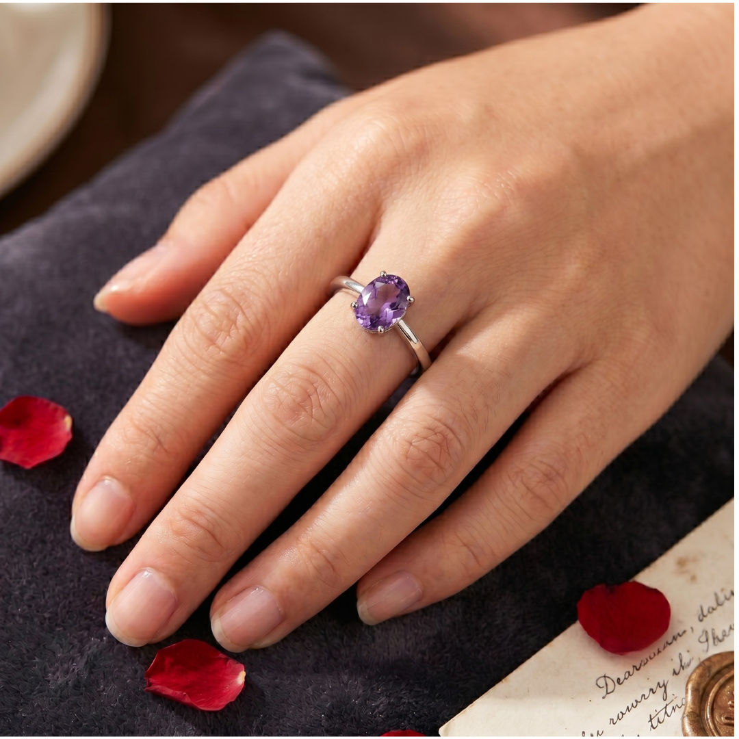 Amethyst Silver Ring