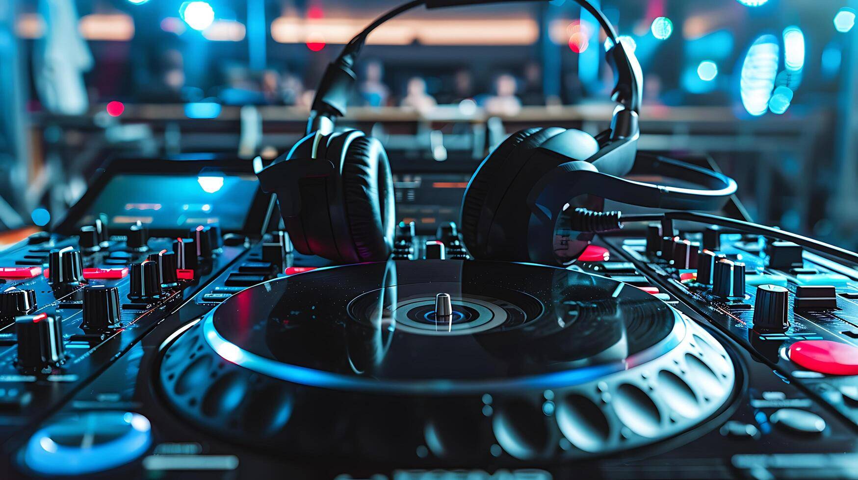 Professional DJ performing live on stage