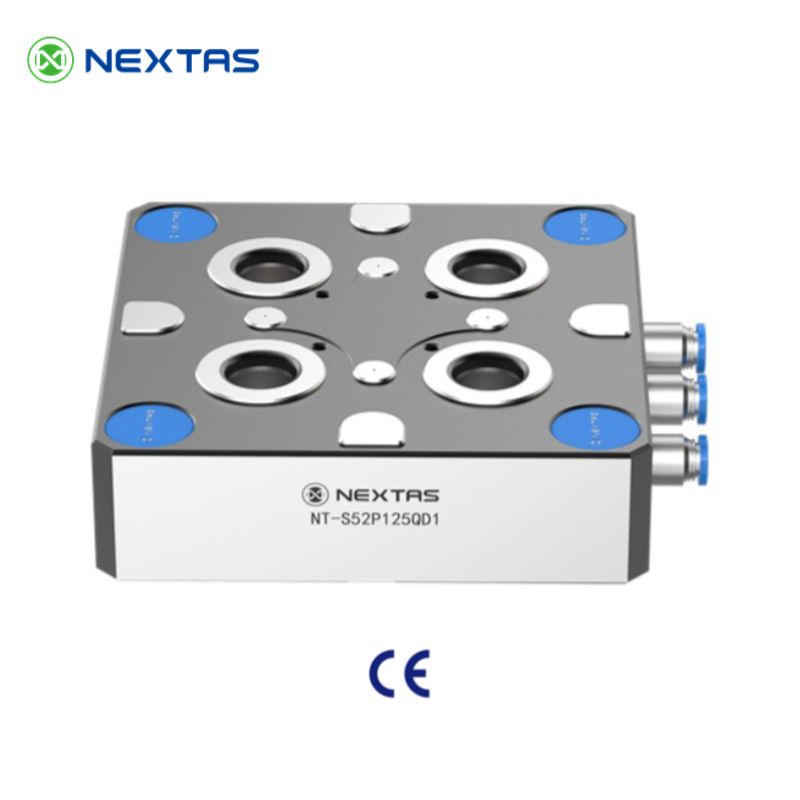Main view of the Nextas Pneumatic Zero Point Plate on a machine base.