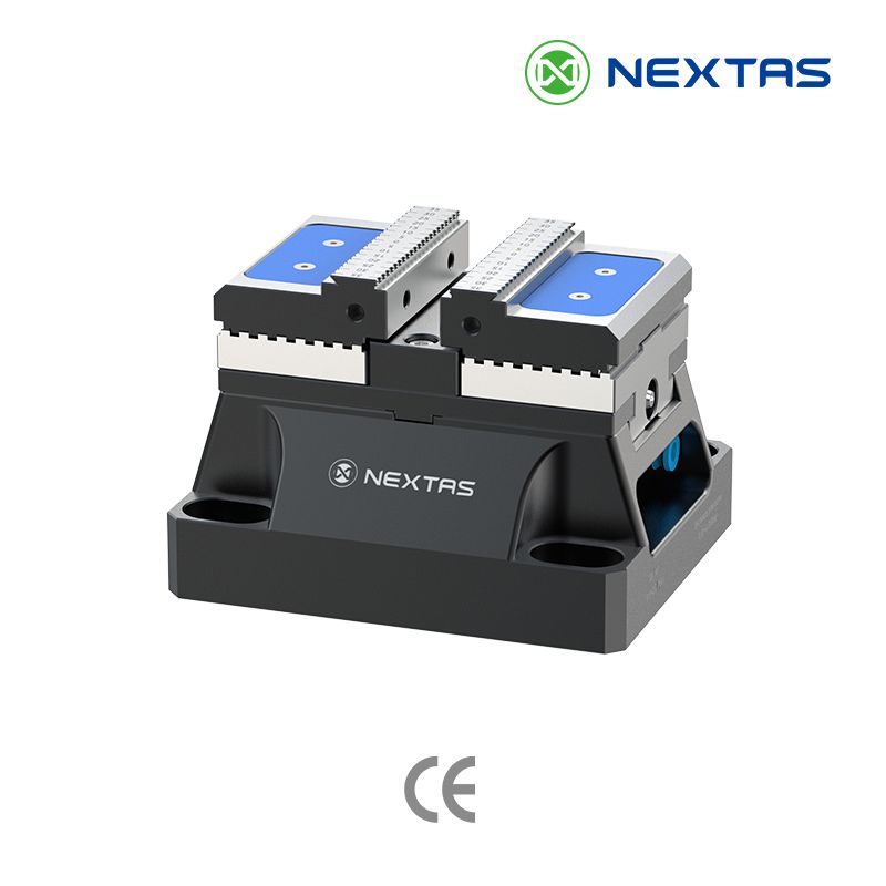 Pneumatic vise providing consistent clamping force for production tasks.