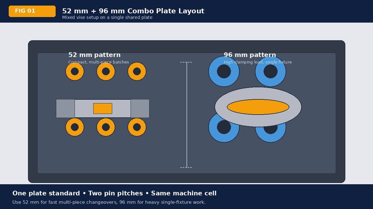 How the 52 mm + 96 mm combo plate simplifies changeovers