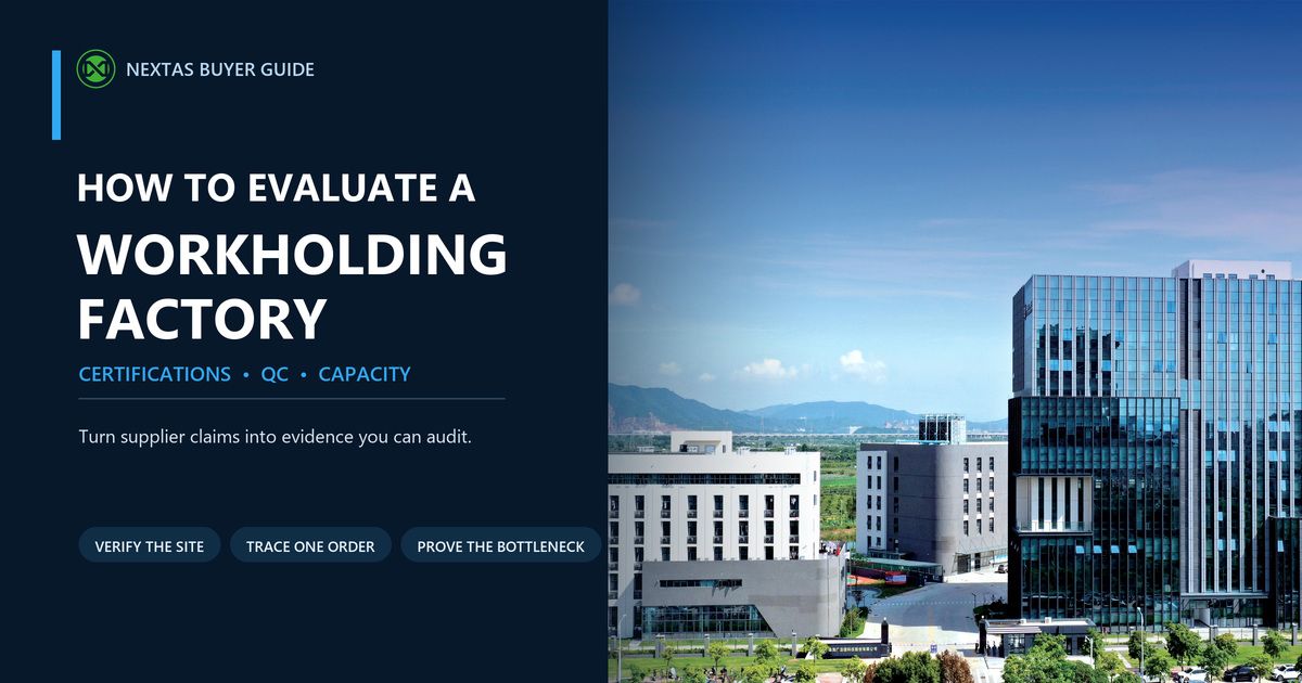 NEXTAS workholding factory qualification guide covering certifications, quality control and production capacity