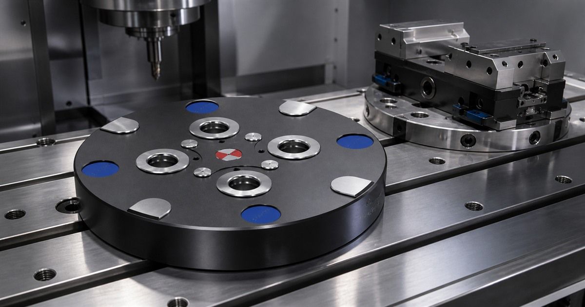 Zero-point clamping plate for 5-axis machining