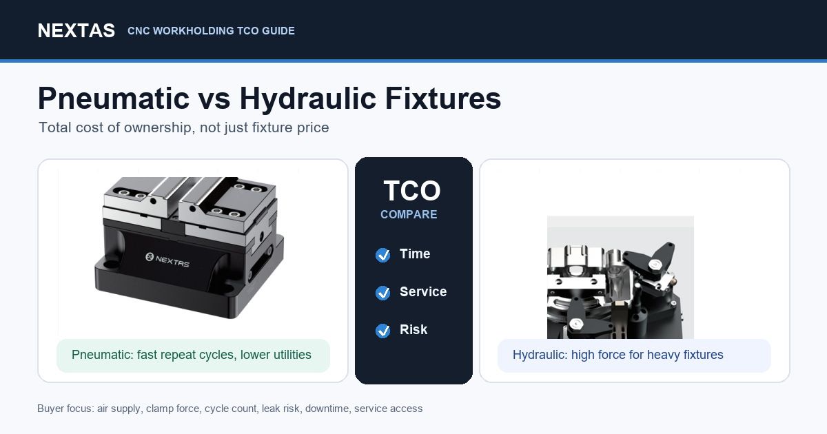 Pneumatic vs Hydraulic Fixtures: Total Cost of Ownership Compared