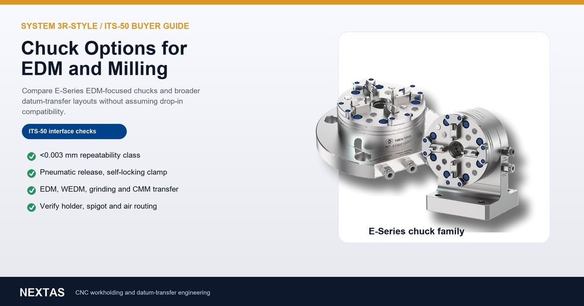 System 3R-style ITS-50 chuck option guide for EDM and milling buyers