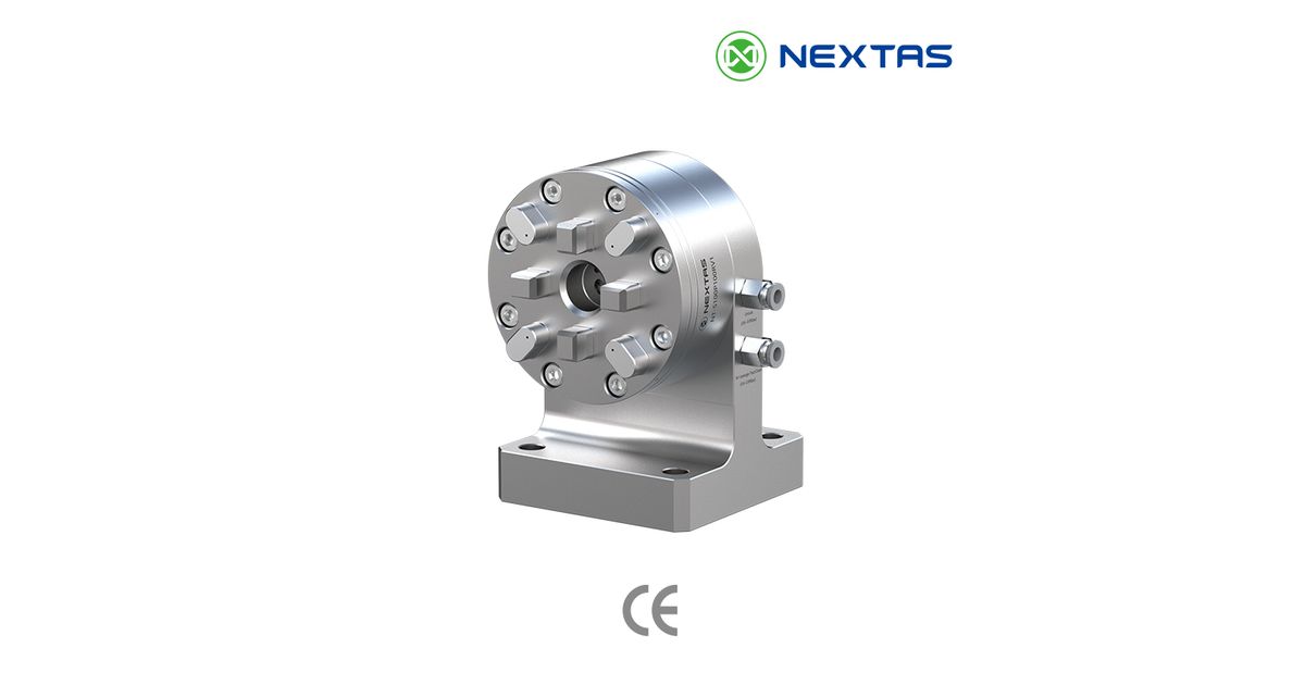 Vertical NEXTAS R-Series datum chuck body with round locating features