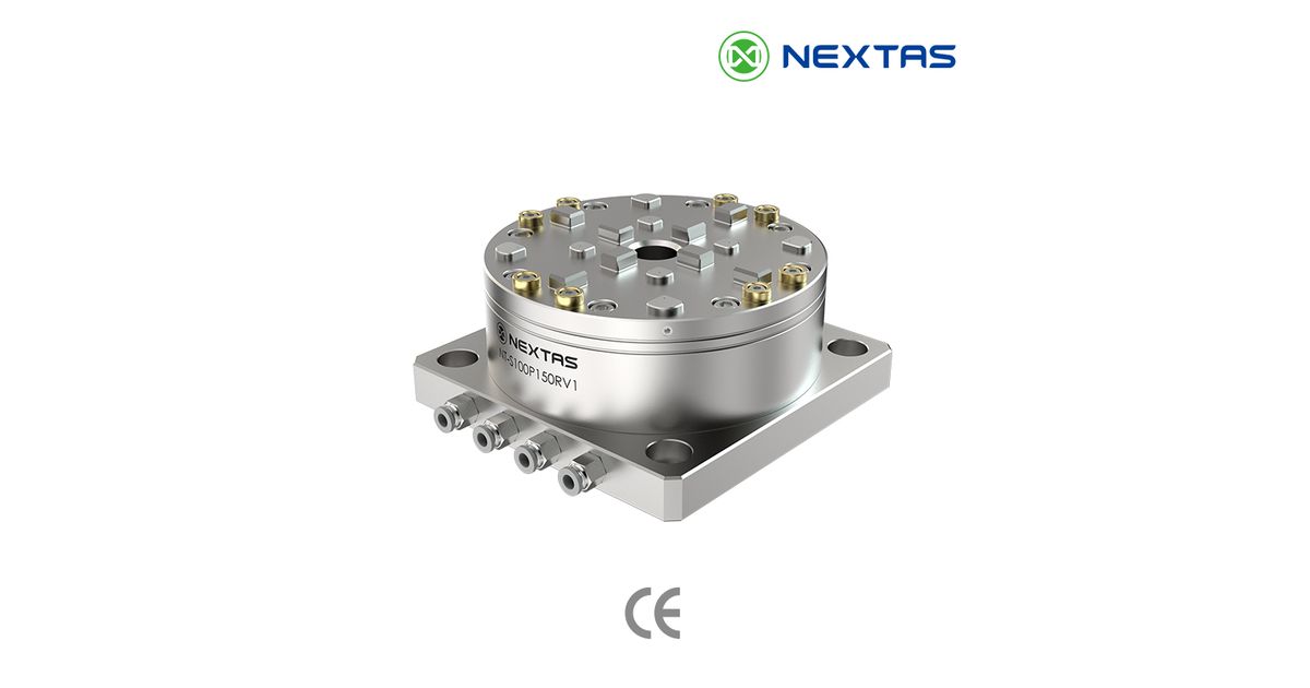 NEXTAS R-Series round datum chuck on a square mounting flange