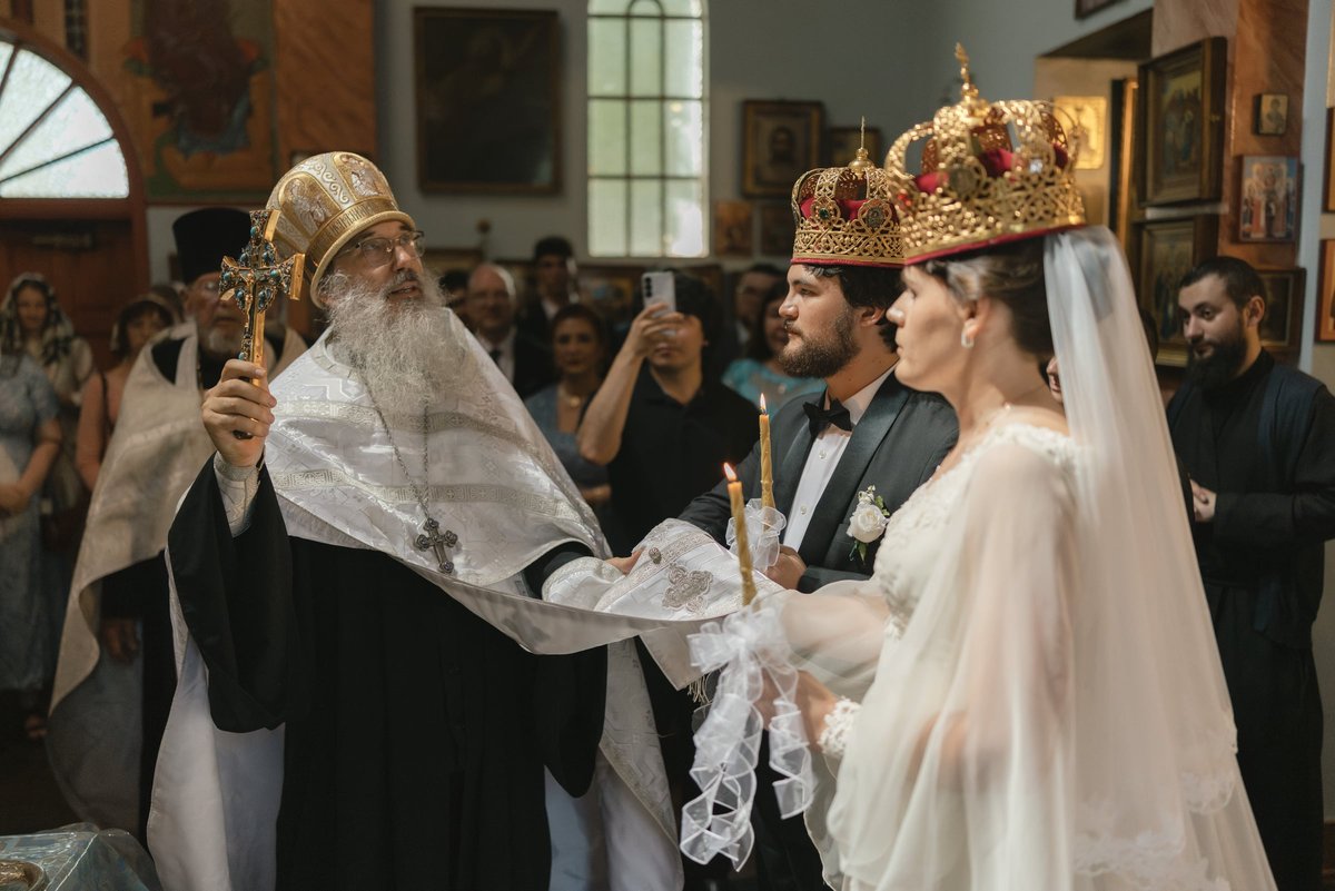 Marianna and Paul at their Russian Orthodox wedding at Holy Ascension Cathedral in Sacramento
