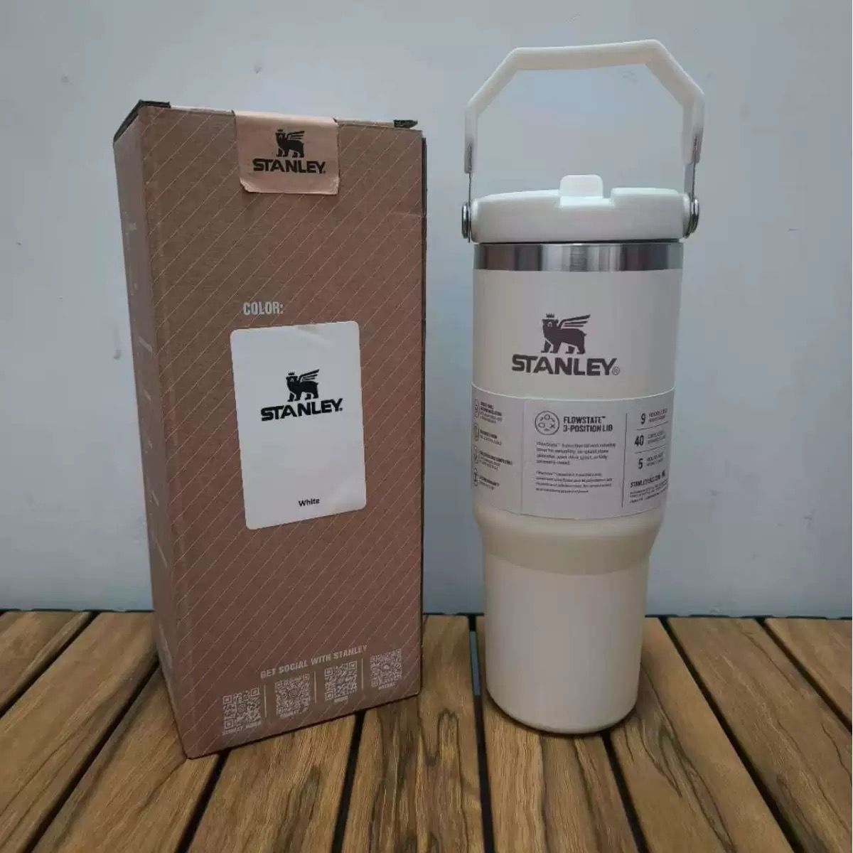 30oz IceFlow Leakproof Flip-Straw Tumbler - Milky White