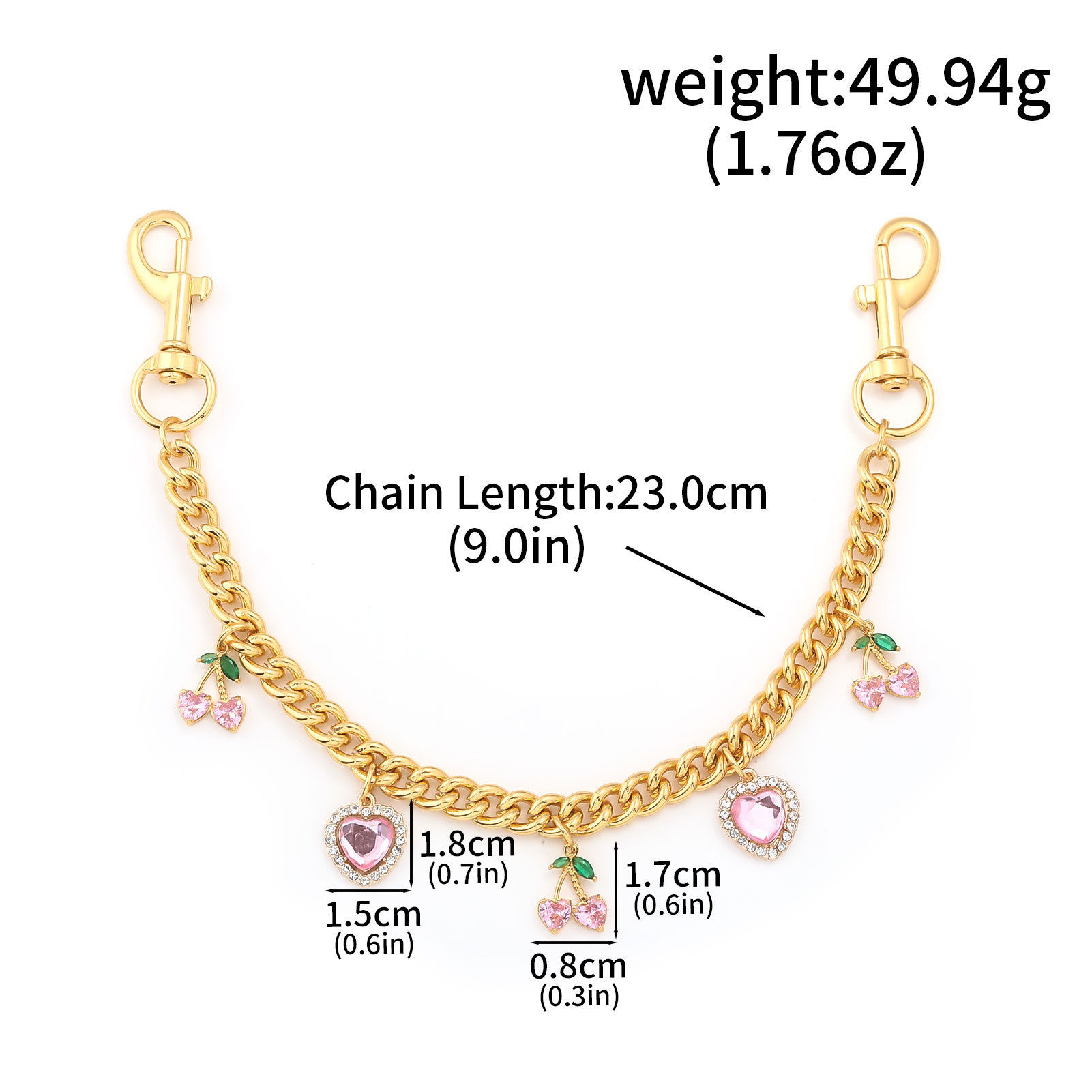 Bag Chain Decor - Pink Cherries