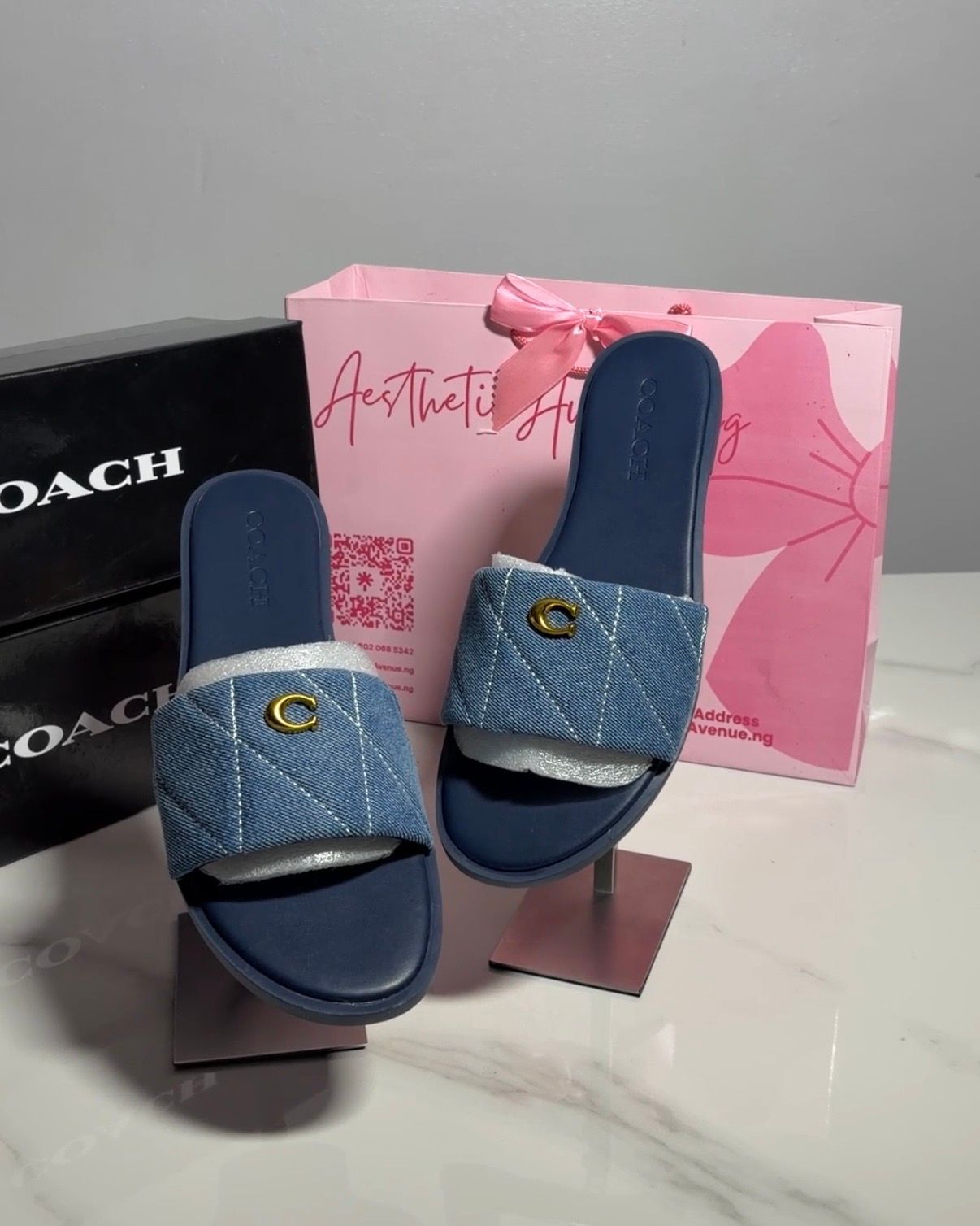 Blue Coach Slippers