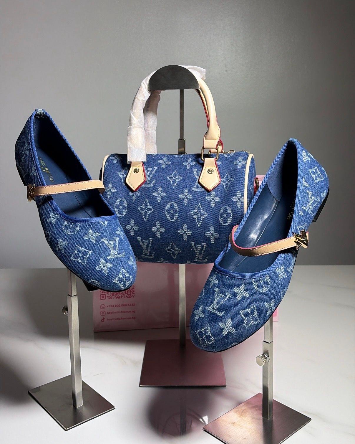 Blue LV Combo (Bag and Shoes)