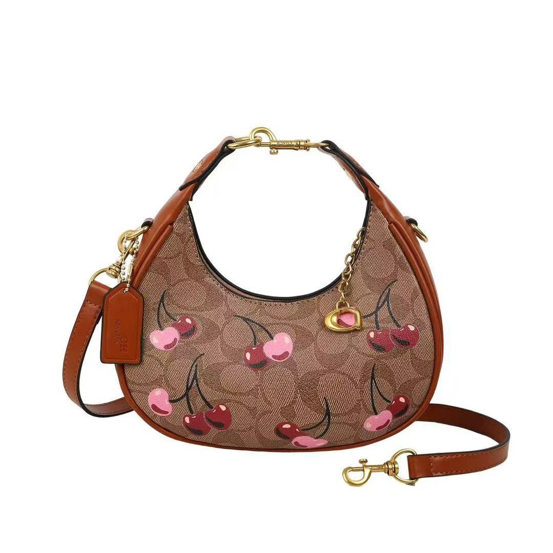 Coach Joanie (Branded Gift Bag + Box) - Brown with Cherries