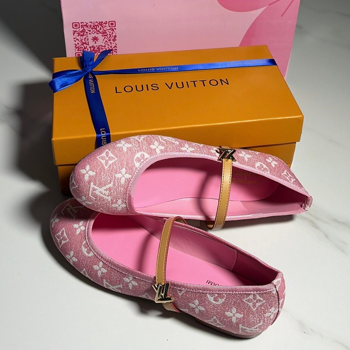 Pink LV Ballerina Shoes