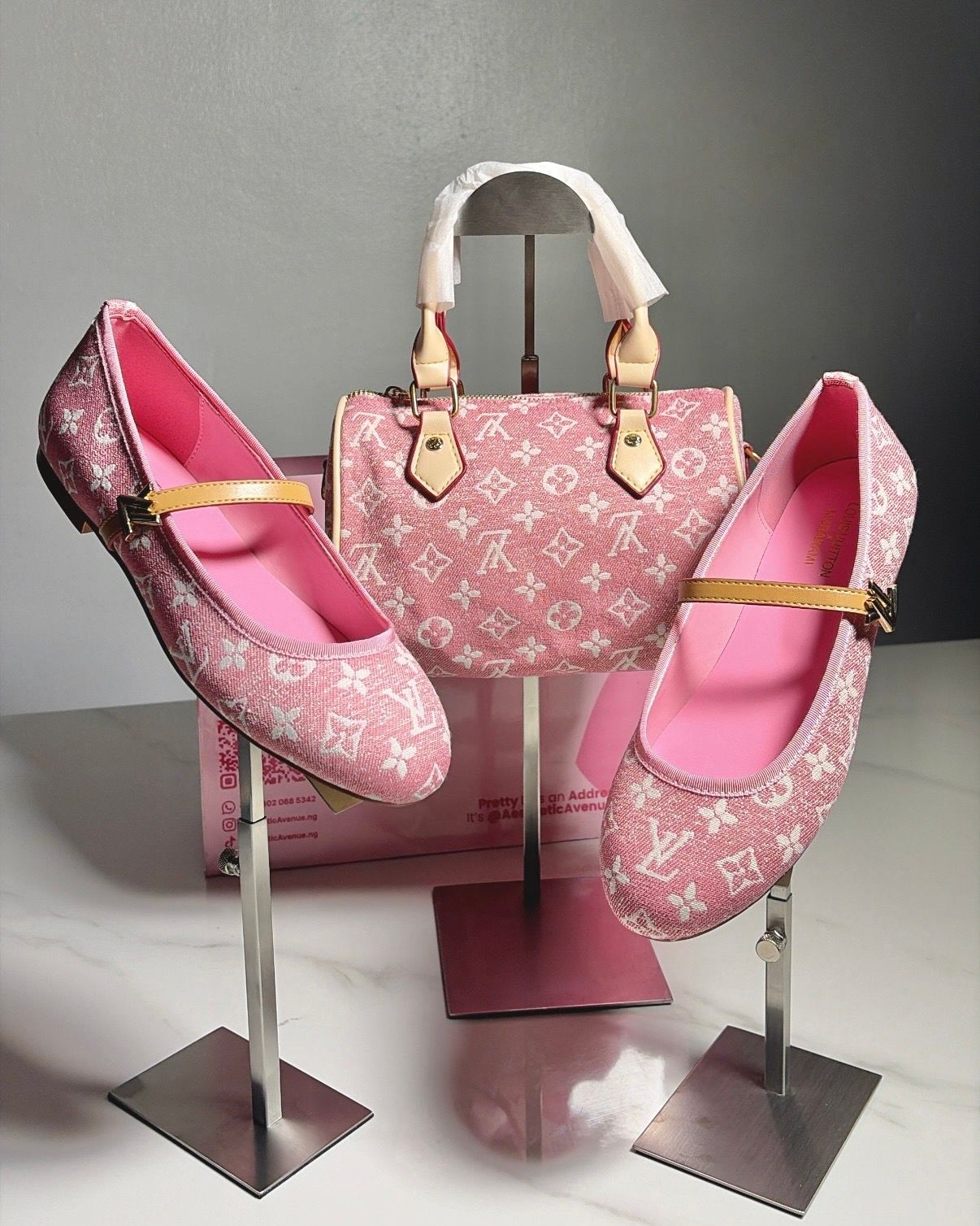 Pink LV Combo (Bag and Shoe)