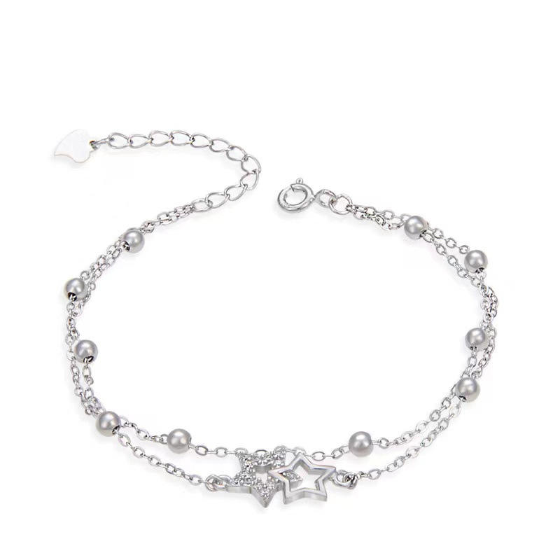 Non-Tarnish Bracelet - Rhinestone Sparkling Star Pendant Sterling Silver