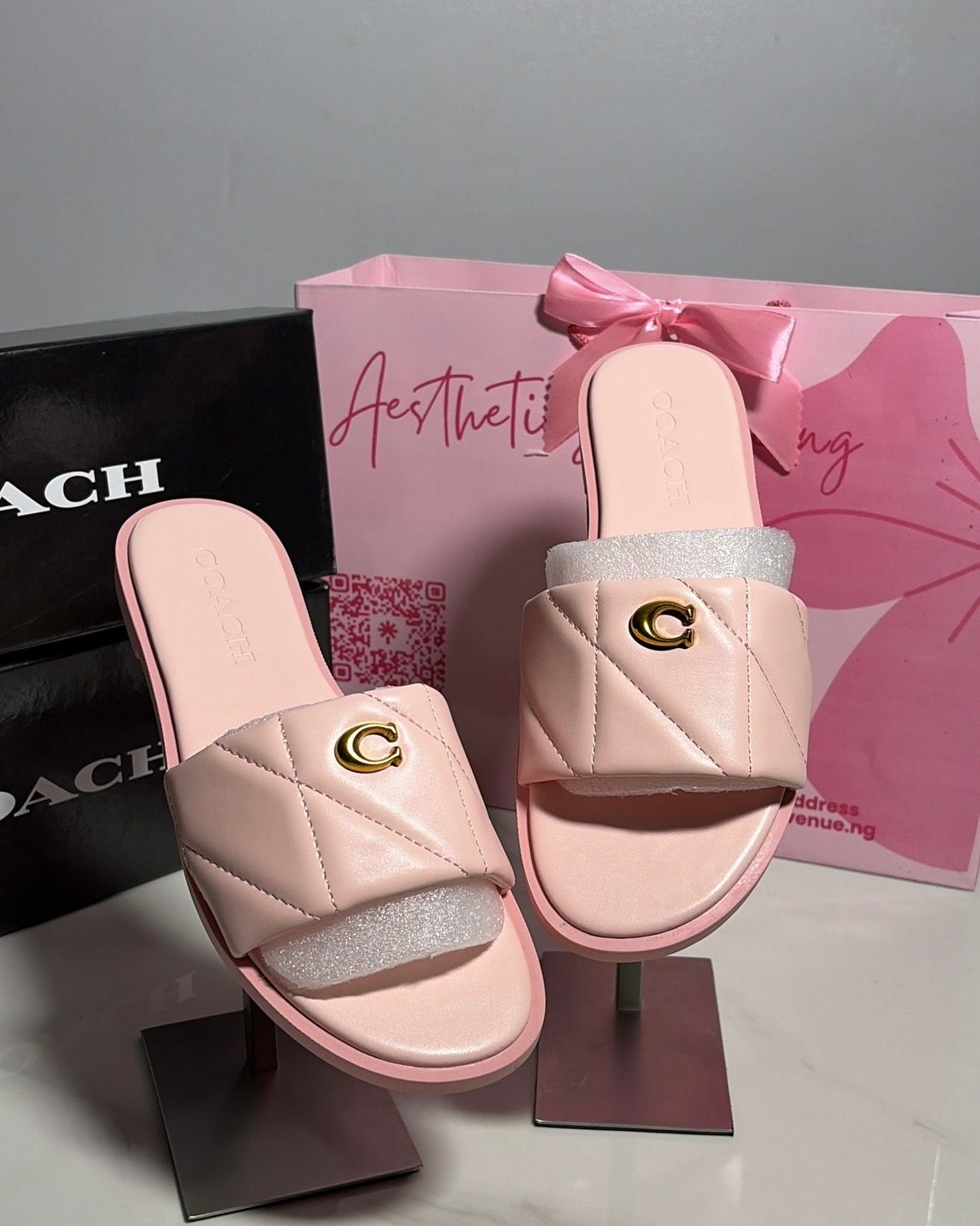 Pink Coach Slippers