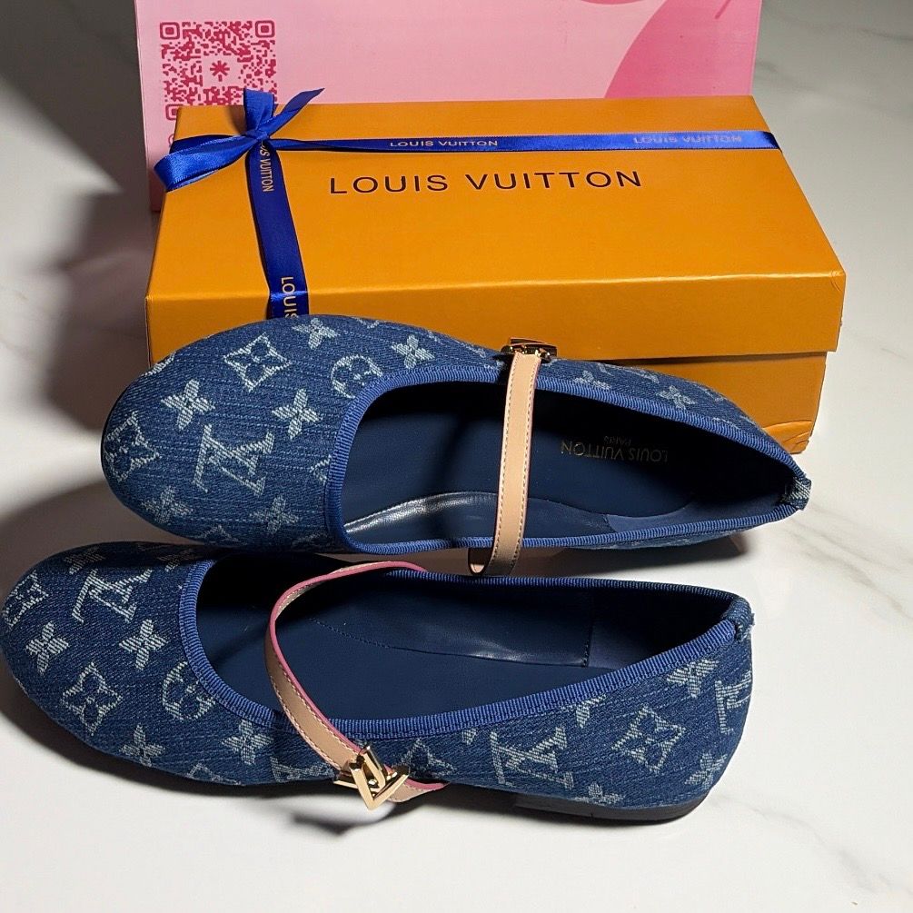 Blue LV Ballerina Shoes