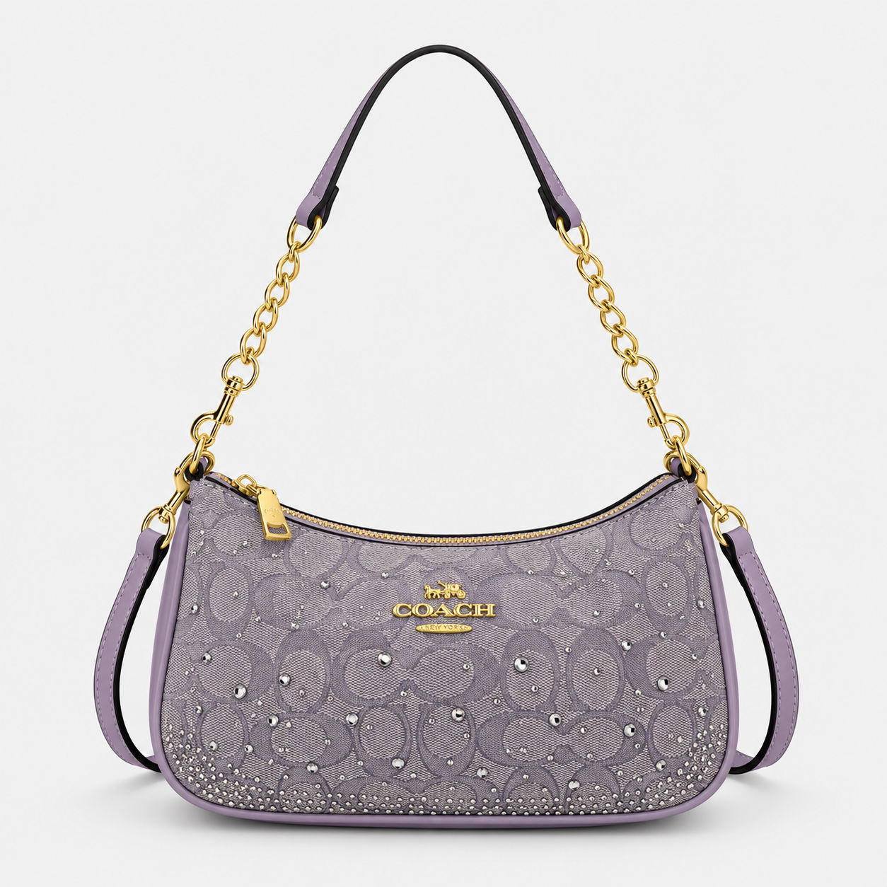 Coach Teri Shoulder Bag V2 - Purple Rhinestones