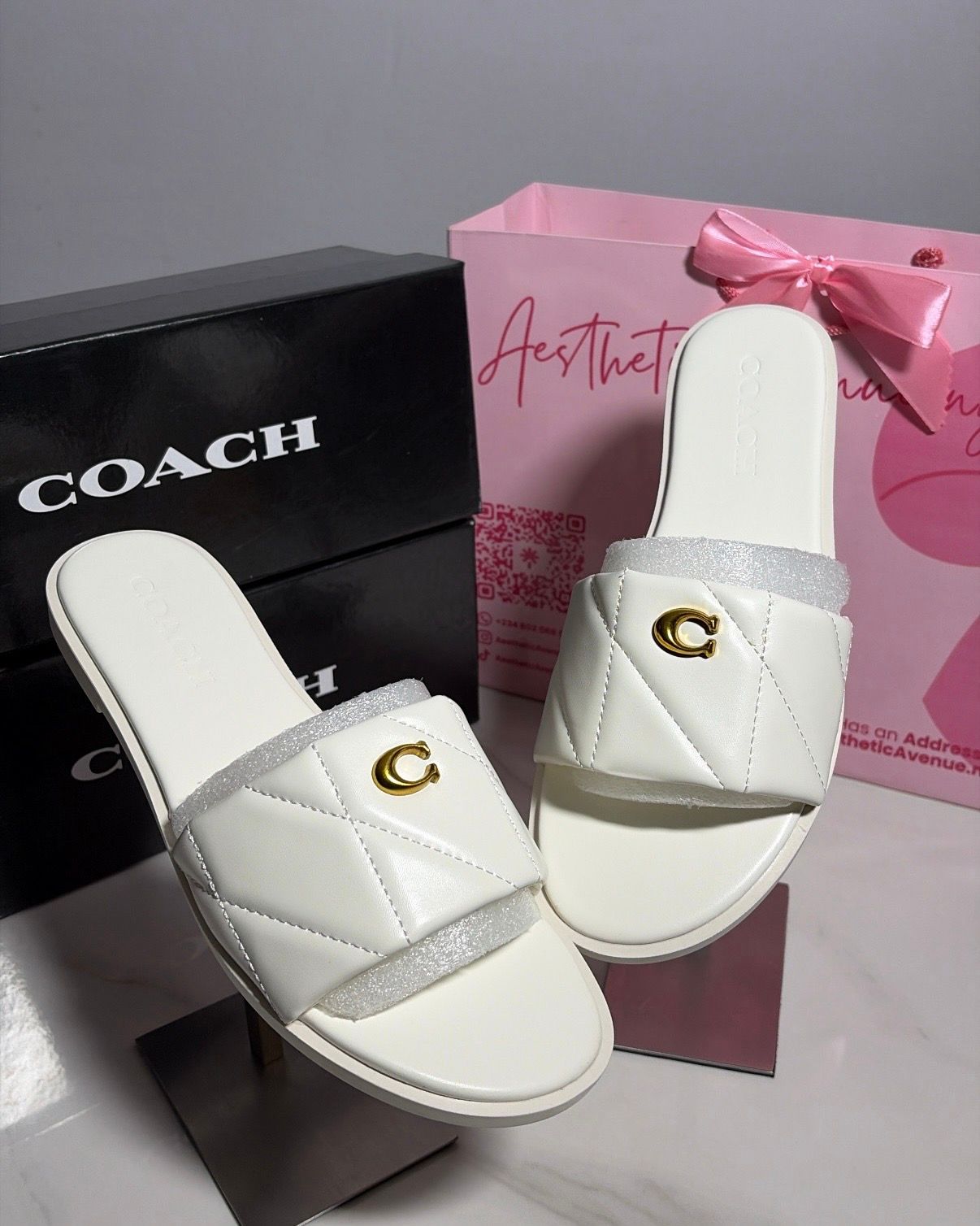 White Coach Slipper