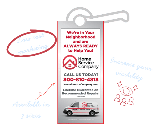 PrintFast custom full-color door hangers for home service marketing