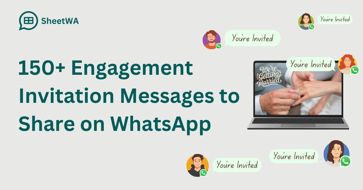 Engagement Invitation Messages to Share on WhatsApp with SheetWA