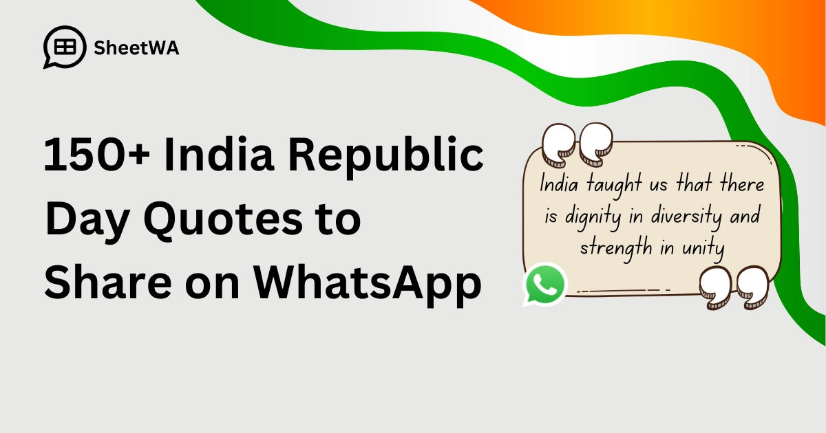 India Republic Day Quotes to Share on WhatsApp with SheetWA