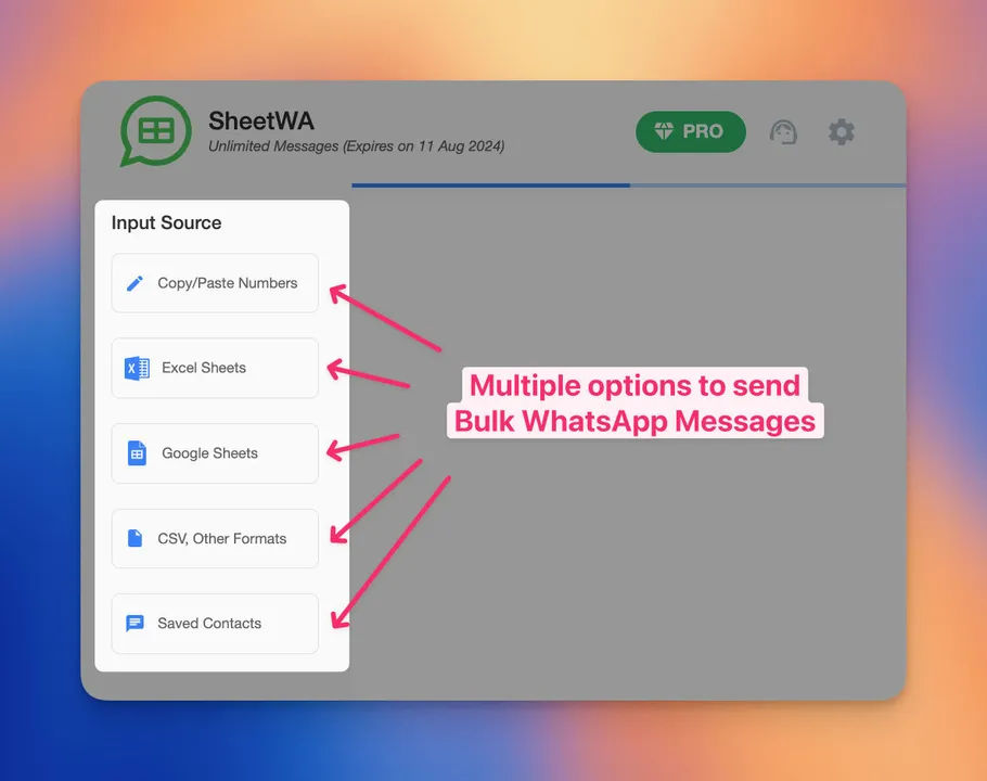Send Message Light3 | SheetWA