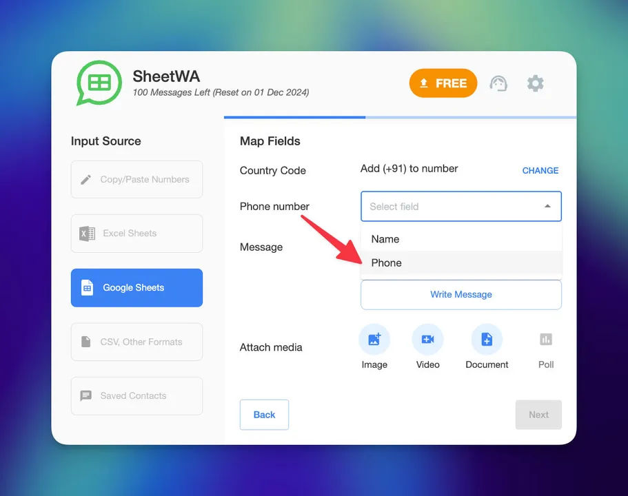 google_sheets_phone | SheetWA