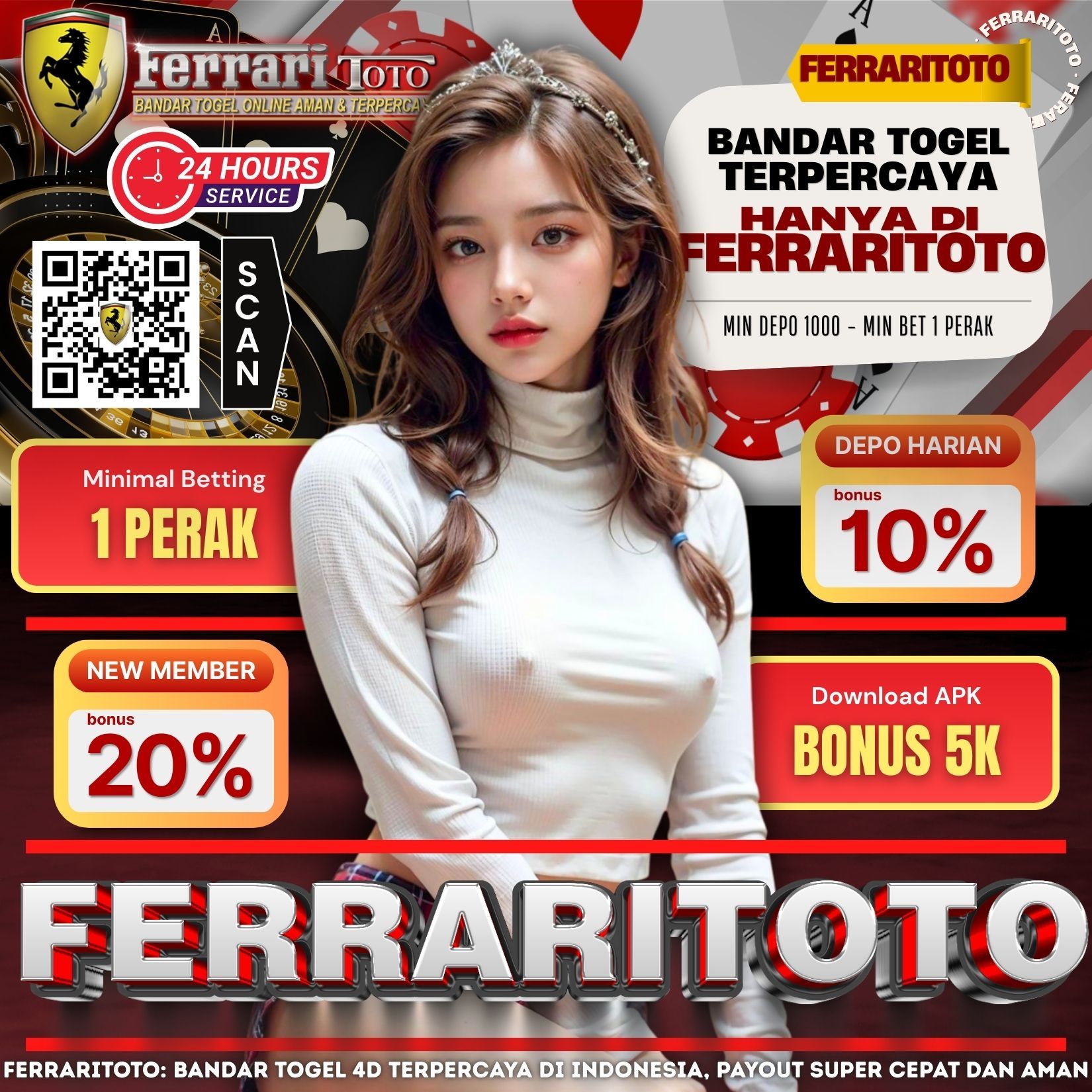 FERRARITOTO: Bandar Togel Online Terpercaya – Proses Cepat, Aman, Jackpot 4D Lengkap