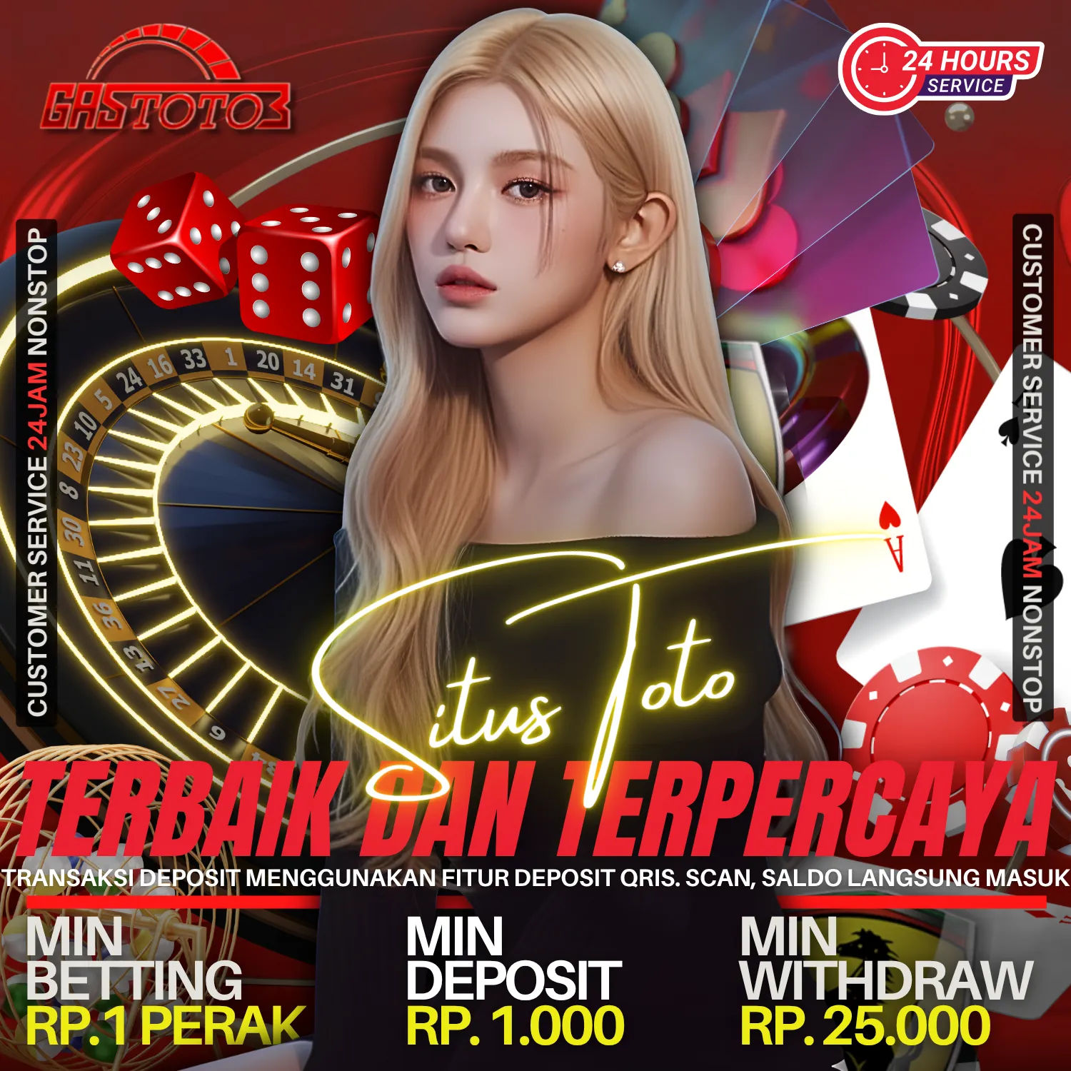 GASTOTO - Login dan Daftar Situs Live Casino dengan Fitur Anti Delay ditemani Dealer Cantik