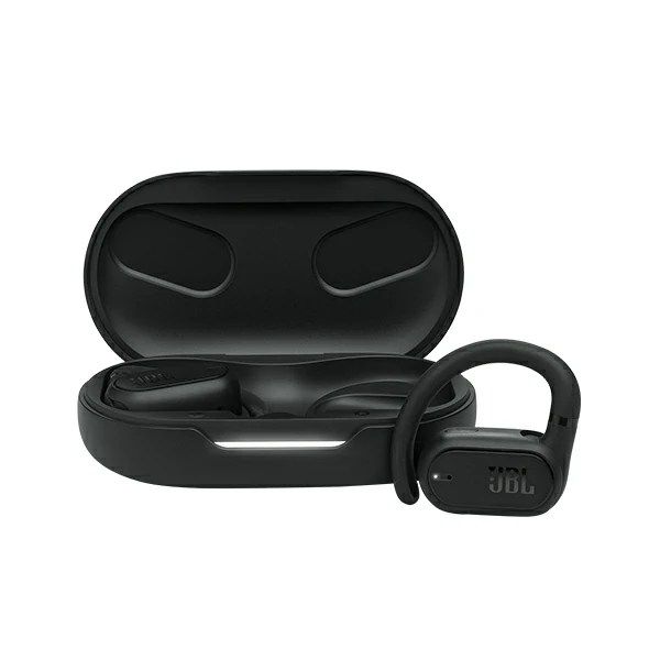 Experience JBL Soundgear Sense: Enjoy natural sound with minimal leakage: Its OpenSound tech directs sound waves to your ears, reducing dispersion. Resting comfortably on your ears, it lets you hear your audio and surroundings without any obstruction.
Two smartly designed 16.2mm drivers – one per each earbud – feature a unique bass enhancing algorithm, providing an amazing no compromise sound experience with punchy bass and pure sound. Enjoy every beat while hearing the world around you.
For long-lasting fun, listen wirelessly for up to 6 hours and get another 18 from the charging case. If you’re in a hurry, use the convenient Type-C USB cable—a quick 15-minute charge gives you 4 additional hours of music.
The JBL Soundgear Sense earbuds are rated IP54 dust proof and splash proof. So a gust of wind on a dusty trail or a quick summer shower won’t even slow you down.
The adjustable earhooks offer comfort and stability for all-day use. Going for a run? The included neckband provides an even more secure fit so you won’t lose an earbud while you’re working out.