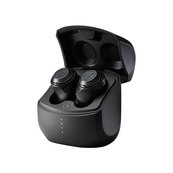 Newly developed 9 mm drivers deliver clear, full-range audio with the punch of enhanced bass
Best-in-class battery life with up to 20 hours of continuous playback on a full charge (and up to 90 minutes of use from a 10-minute quick charge)
Multipoint pairing function allows you to stay connected to two Bluetooth devices at once
Buttons in the earbuds provide easy control of music playback, volume, calls, and hear-through and noise-cancelling functions
Low latency mode improves synchronicity between audio and video for smooth streaming and gaming
Hybrid eartip structure combines hard and soft silicone material to provide a secure, comfortable fit with superior sound performance
Selectable hear-through function lets in ambient sounds so you can remain aware of your surroundings
A-T Connect app gives you additional control: activate low latency mode, adjust and save EQ to the headphones, change L/R volume balance, locate misplaced headphones, change codecs, and more
Flexible dual- or single-ear usability
Automatic power-on when removed from the case
Google Fast Pair lets you quickly pair headphones with an Android smartphone or other device
Qualcomm® cVc™ Generation 8.0 ensures excellent call quality
Sidetone circuitry improves conversations by letting you hear your voice in the headphones when making calls on most smartphones
Compatible with high-quality Qualcomm® aptX™ Adaptive audio, Qualcomm® aptX™ audio, and AAC codecs
Compatible with Sony’s 360 Reality Audio for a truly immersive sound experience
Rain and water splashproof design (IPX4-equivalent)