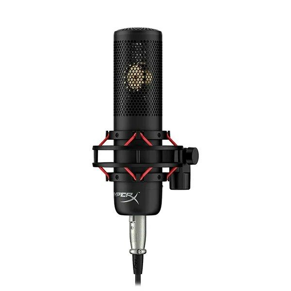 Gold-sputtered large diaphragm condenser
Cardioid polar pattern
XLR Connection
Detachable HyperX Shield metal pop filter
Built-in anti-vibration shock mount
Switchable 80Hz high-pass filter and -10dB PAD
Boom arm and mic stand threading
Unique aesthetic design