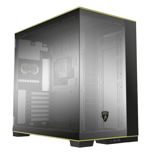 Description



This collaboration between Automobili Lamborghini and LIAN LI sounds like an incredible fusion of high-performance engineering and cutting-edge design. The emphasis on authentic materials like carbon Fiber and the distinctive Automobili Lamborghini branding adds a luxurious and exclusive touch to the LIAN LI O11D case.
The limited edition of 6498 units, each individually numbered, certainly enhances the sense of exclusivity and authenticity. The integration of a 5″ ultra-high-resolution display, inspired by the dashboard of Lamborghini supercars, is a brilliant nod to performance and innovation.
The attention to detail, from the Giallo Orion colour accents to the preset RGB light strips, ensures that this collaboration not only looks stunning but also embodies the spirit and competitive essence of Automobili Lamborghini.
It’s clear that this masterpiece represents more than just a high-performance case; it’s a symbol of impeccable taste, uncompromising standards, and a relentless pursuit of perfection. Absolutely impressive!
SPECIFICATIONS







MODEL NAME
O11D EVO RGB Automobili Lamborghini Edition


MODEL NO.
O11DERGBL


CASE TYPE
Tower Chassis


COLOR
Black


DIMENSIONS
（D）478mm × （W）290mm ×（H）471mm


MATERIAL
Steel / 4.0mm tempered glass/ Carbon Fiber


MOTHERBOARD SUPPORT
E-ATX (Under 280mm)/ATX /M-ATX/MINI-ITX


EXPANSION SLOT
7


STORAGE
Side Fan Bracket:2 × 3.5″ HDD or 4 × 2.5″ SSD
Behind MB Tray: 2 × 2.5″ SSD
Hard Drive Cage：2 × 3.5″ HDD or 2.5″ SSD


RADIATOR SUPPORT
Top: 240mm × 1 or 360mm × 1 or 420mm × 1
Side: 240mm × 1 or 280mm × 1 or 360mm × 1
Bottom: 240mm × 1 or 280mm × 1 or 360mm × 1


FAN SUPPORT
Top: 120mm × 3 or 140mm × 3
Side: 120mm × 3 or 140mm × 3
Bottom: 120mm × 3 or 140mm × 3


GPU LENGTH CLEARANCE
455.7mm（Max）


CPU COOLER HEIGHT CLEARANCE
167mm（MAX）


PSU SUPPORT
ATX (Under 220mm)


i/O PORTS
USB 3.0 × 2
USB 3.1 TYPE-C × 1
Audio × 1
Color Button × 1
Mode Button × 1
Brightness Button × 1
Reset Button × 1
Power Button × 1


DUST FILTER
1 × Bottom


LCD DISPLAY
5” LCD Screen
Dimension 125mm × 85mm
Resolution 800px × 480px