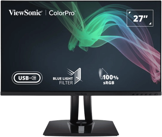 Description


SPECIFICATIONS




Display
Display Size (in.): 27
Viewable Area (in.): 27
Panel Type: IPS Technology
Resolution: 2560 x 1440
Resolution Type: QHD (Quad HD)
Static Contrast Ratio: 1,000:1 (typ)
Dynamic Contrast Ratio: 20M:1
Light Source: LED
Brightness: 350 cd/m² (typ)
Colors: 16.7M
Color Space Support: 8 bit true
Aspect Ratio: 16:9
Response Time (Typical GTG): 5ms
Response Time (GTG w/OD): 5ms
Viewing Angles: 178º horizontal, 178º vertical
Backlight Life (Hours): 30000 Hrs (Min)
Curvature: Flat
Refresh Rate (Hz): 60
Low Blue Light: Software solution
Flicker-Free: Yes
Color Gamut: Adobe RGB: 81% size / 78% coverage (Typ)
DCI-P3: 81% size / 81% coverage (Typ)
EBU: 108% size / 99% coverage (Typ)
REC709: 110% size / 100% coverage (Typ)
SMPTE-C: 118% size / 100% coverage (Typ)
NTSC: 78% size (Typ)
sRGB: 110% size / 100% coverage (Typ)
Pixel Size: 0.233 mm (H) x 0.233 mm (V)
Surface Treatment: Anti-Glare, Hard Coating (3H)

Compatibility
PC Resolution (max): 2560×1440
Mac® Resolution (max): 2560×1440
PC Operating System: Windows 10/11 certified; macOS tested
Mac® Resolution (min): 2560×1440

Connector
USB 3.2 Type A Down Stream: 2
USB 3.2 Type B Up Stream: 1
USB 3.2 Type C Up Stream; DisplayPort Alt mode : 1 (60W power charger)
HDMI 1.4: 1
DisplayPort: 1
Power in: 3-pin Socket (IEC C14 / CEE22)



Audio
Internal Speakers: 2Watts x2

Power
Eco Mode (Conserve): 16.5W
Eco Mode (optimized): 19.3W
Consumption (typical): 22.5W
Consumption (max): 34W
Voltage: AC 100-240V
Stand-by: 0.3W
Power Supply: Internal Power Supply

Additional Hardware
Kensington Lock Slot: 1
Cable Organization: Yes

Controls
Physical Controls: Key 1, Key 2, Key 3, Key 4, Key 5, Key 6 (power)
On Screen Display: Input Select, Audio Adjust, ViewMode, Color Adjust, Manual Image Adjust, Setup Menu

Operating Conditions
Temperature: 32°F to 104°F (0°C to 40°C)
Humidity (non-condensing): 20% to 90%

Wall Mount 
VESA Compatible: 100 x 100 mm

Input Signal
Frequency Horizontal: 15 ~ 130KHz
Frequency Vertical: 24 ~ 75Hz

Video Input
Digital Sync: TMDS – HDMI (v1.4), PCI-E – DisplayPort (v1.2), Micro-Packet – Type C

Ergonomics
Height Adjust (mm): 130
Swivel: 120º
Tilt (Forward/Back): -5º / 21º
Pivot (Right/Left): 90º / 90º

Weight (imperial)
Net (lbs): 15.1
Net Without Stand (lbs): 9.8
Gross (lbs): 21

Weight (metric) 
Net (kg): 6.9
Net Without Stand (kg): 4.4
Gross (kg): 9.5

Dimensions (imperial) (wxhxd)
Packaging (in.): 29.1 x 18.3 x 8.9
Physical (in.): 24.1 x 16.15~21.27 x 8.5
Physical Without Stand (in.): 24.1 x 14.3 x 2.1

Dimensions (metric) (wxhxd)
Packaging (mm): 740 x 465 x 225
Physical (mm): 613 x 410.31~540.31 x 215
Physical Without Stand (mm): 613 x 363 x 53