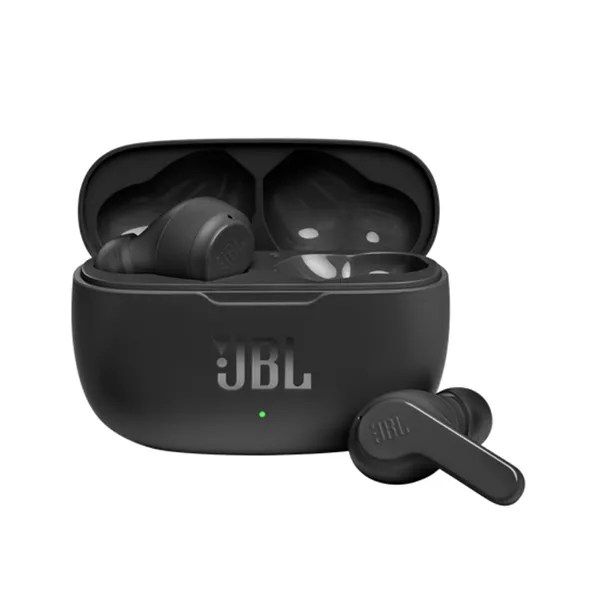 JBL Deep Bass Sound: Music just sounds better with JBL. Feel the sound with the deep bass powered by the 8mm drivers and add fun to your routine.
20 hours of combined playback: With 5 hours in the earbuds and 15 hours in the case, the JBL Vibe 200TWS don’t drop until you do.
Either ear, or both: Now you can take calls or listen to music with either bud (or both), with dual connect technology. Choose which one to use and leave the other one in the case to save battery life.
Calls and voice assistant with touch control: Just a touch of the earbud is what you need to control calls, sound, your device’s voice assistant and stay in touch with your world.
Comfort-fit: Ergonomically shaped, the JBL Vibe 200TWS fit gently and comfortably in your ears thanks to their in-ear stick form, for hours of listening pleasure. They come with 3 sizes of ear tips to ensure a perfect seal for extra comfort and sound clarity.