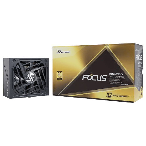 Description




Technical Specifications




80PLUS®
Gold


Cybenetics Efficiency Level
Gold


Cybenetics Noise Level
A-


Form Factor
ATX/EPS


Dimensions
140 × 150 × 86 mm


Fan Information
Fan Size
135 mm


Fan Control
S3FC (including Fanless Mode)


Fan Bearing
Fluid Dynamic Bearing


Life Expectancy
50,000 hours at 40 °C, 15 % – 65 % RH


Cable Information
Modularity
Fully Modular


Cable type
Individual Black Cables with Braided Pattern


Electrical Features
Operating Temperature
0 – 50 °C


MTBF @ 25 °C, excl. fan
100,000 hours


AC Input
Full Range


Protection
OPP, OVP, UVP, OCP, OTP, SCP


Safety and Environmental
Safety and EMC
cTUVus, TUV, CB, CCC, BSMI, EAC, CE


Environmental Compliance
Energy Star, RoHS, WEEE, ErP Lot 6, REACH


Warranty
10 Years






Power Output




AC Input
100 V – 240 V


10 – 5 A


50 Hz – 60 Hz


DC Output
Rail
+3.3 V
+5 V
+12 V
-12 V
+5 VSB


Maximum Power
20 A
20 A
62 A
0.3 A
3 A



100 W
744 W
3.6 W
15 W



Total continuous power
750 W