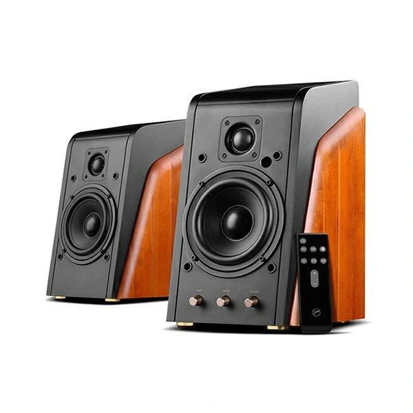 Award winning Sound – 2. 0 Powered speakers with high definition and room-filling sound at 120W RMS, as well as accurate vocals and instruments positioning within a well-structured soundstage.
Long-throw woofer & soft dome tweeter – a separate long-throw 5. 25” Mid-bass drivers provide punchy and powerful bass playback assisted in the low end by a cleverly constructed reflex Channel; 1. 1” Coaxial tweeters deliver highly detailed playback of instruments and vocals.
Classy design – Luxurious and elegant wood veneer enclosure effectively reduces the internal Standing waves for more natural sound; inscribed commemorative plaque on the back of speakers deliver detailed and rich sound without taking up much space.
New upgrades – adopting higher resolution tweeters and more contemporary interfaces, such Bluetooth and optical etc.
Easy control – Convenient volume, treble and bass controls on the front of master Speaker or via remote control, change your sound to exactly how you like on the fly.