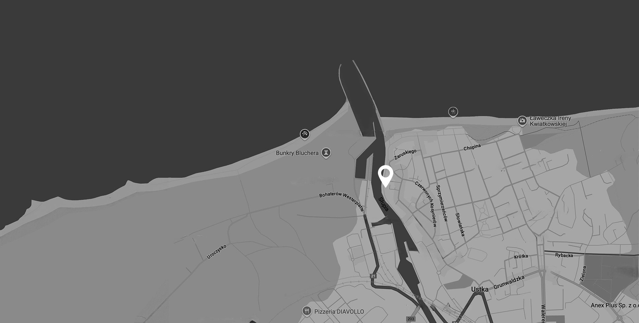 Mapa przedstawiająca lokalizację projektu Port Ustka