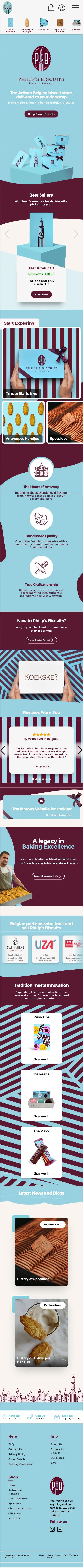 Framed mobile website mockup for Philips Biscuits
