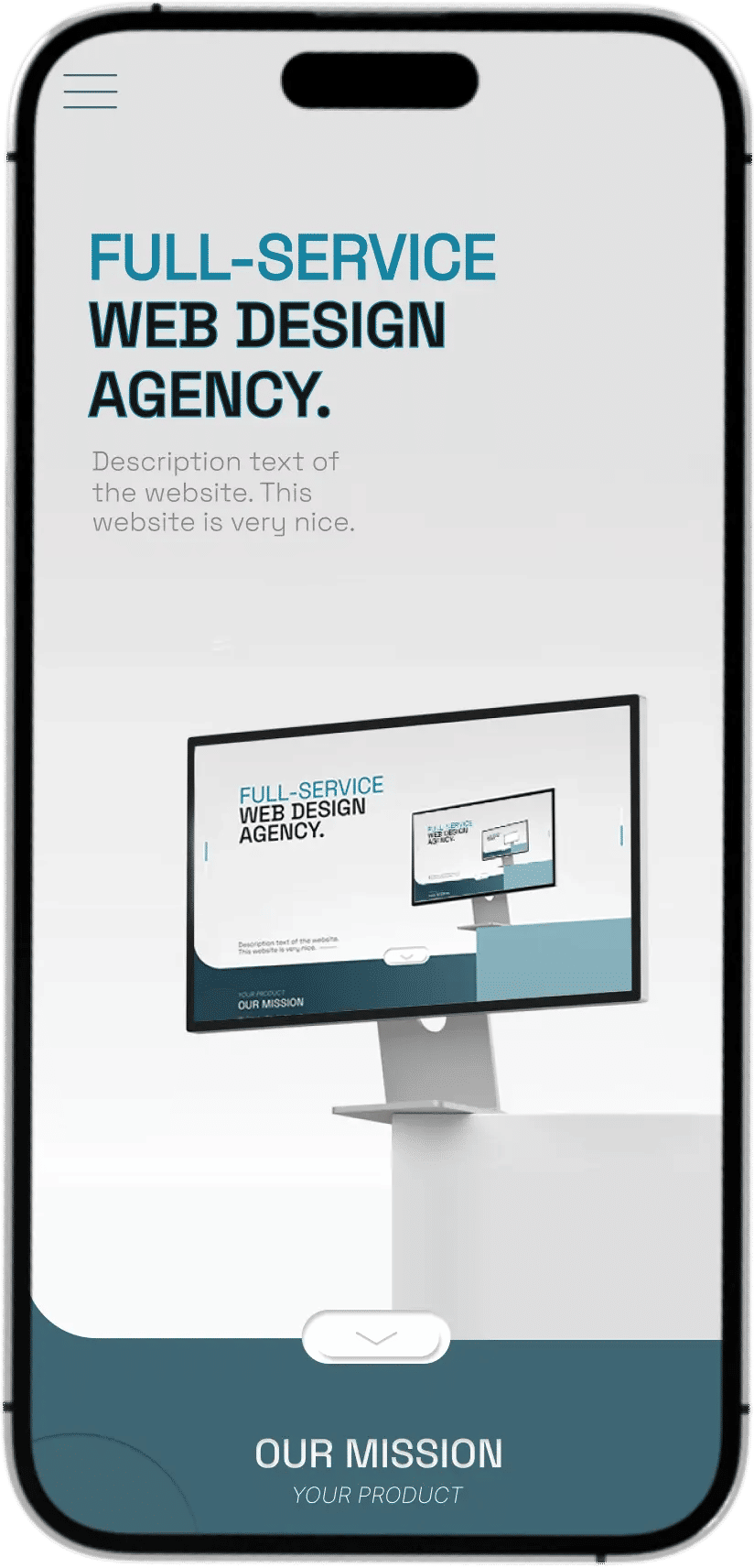 Mobile website mockup for Prototype Agency