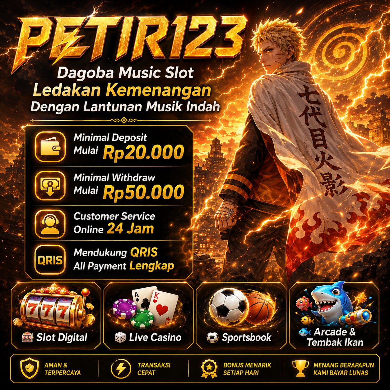 Sertifikat, penghargaan, tanda, atau dokumen yang dipajang di PETIR123: Dagoba Music Slot Ledakan Kemenangan Dengan Lantunan Musik Indah