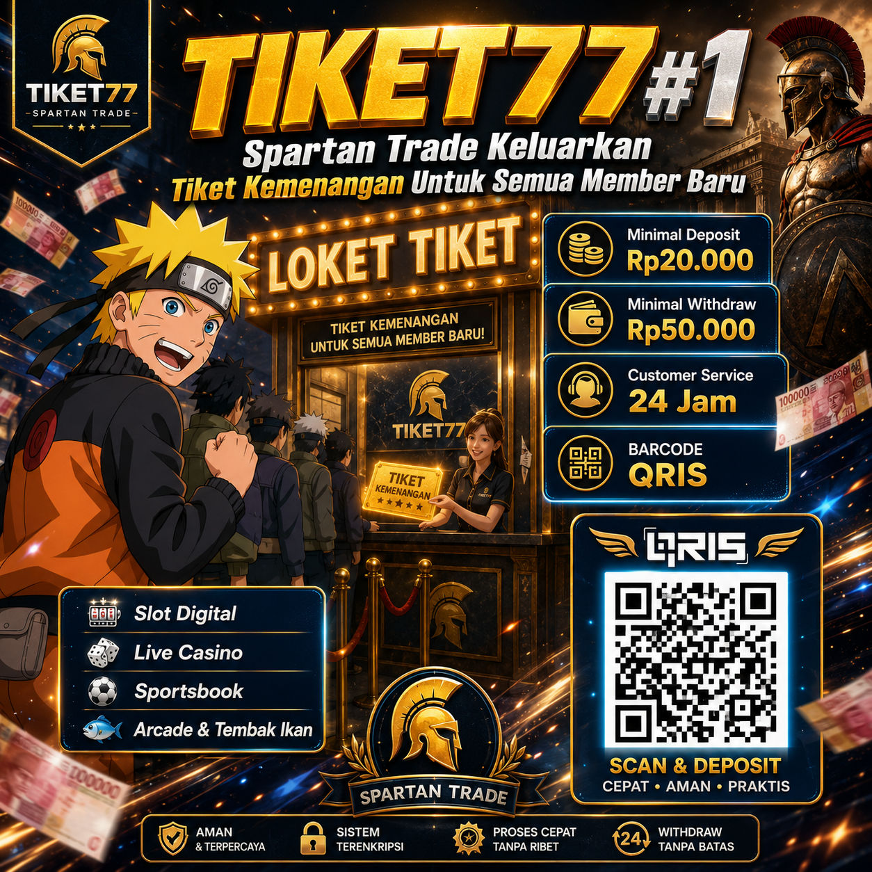 Galeri foto TIKET77 #1 Spartan Trade Keluarkan Tiket Kemenangan Untuk Semua Member Baru di Manado