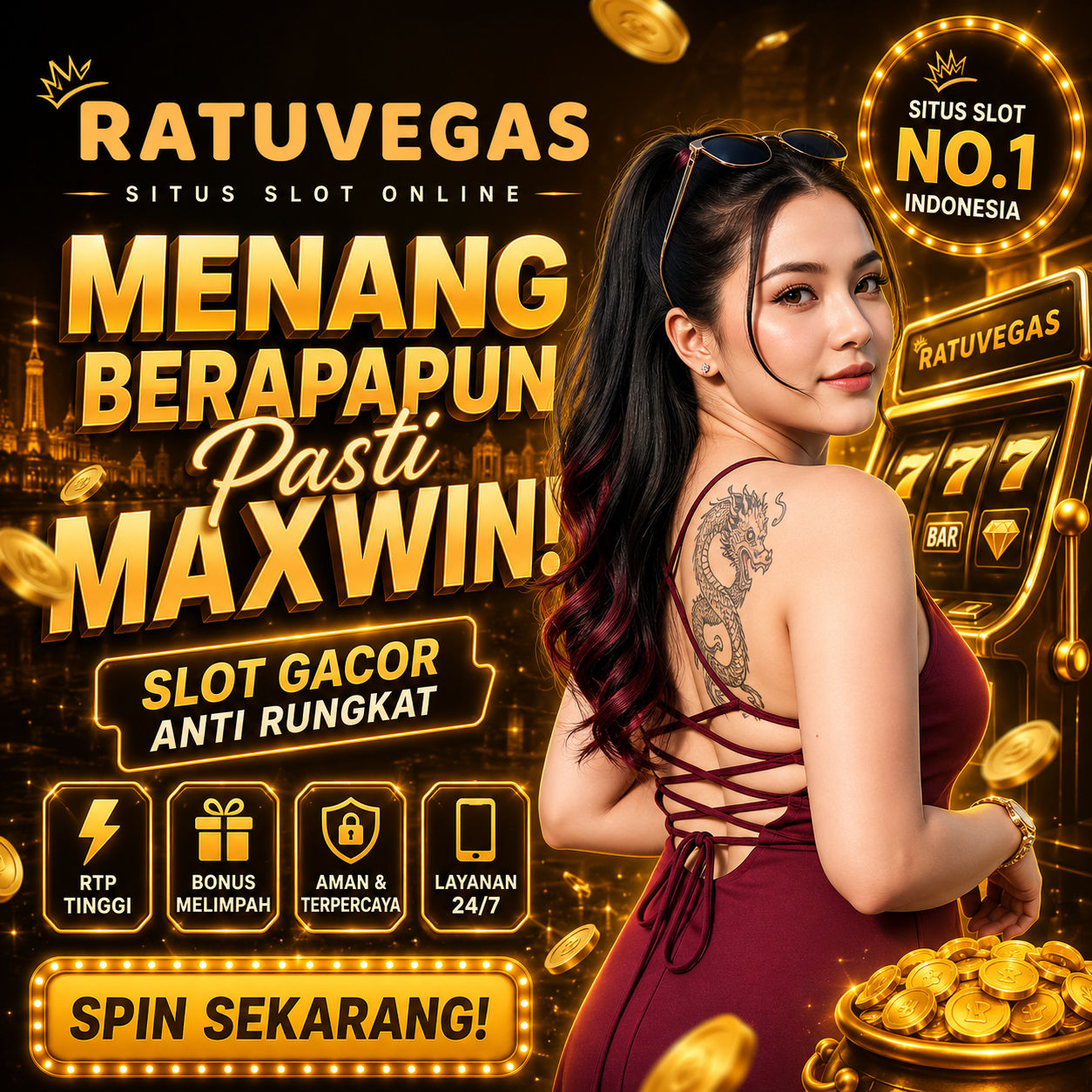 Banner RATUVEGAS Koneksi Ngacir server ngebut tanpa delay