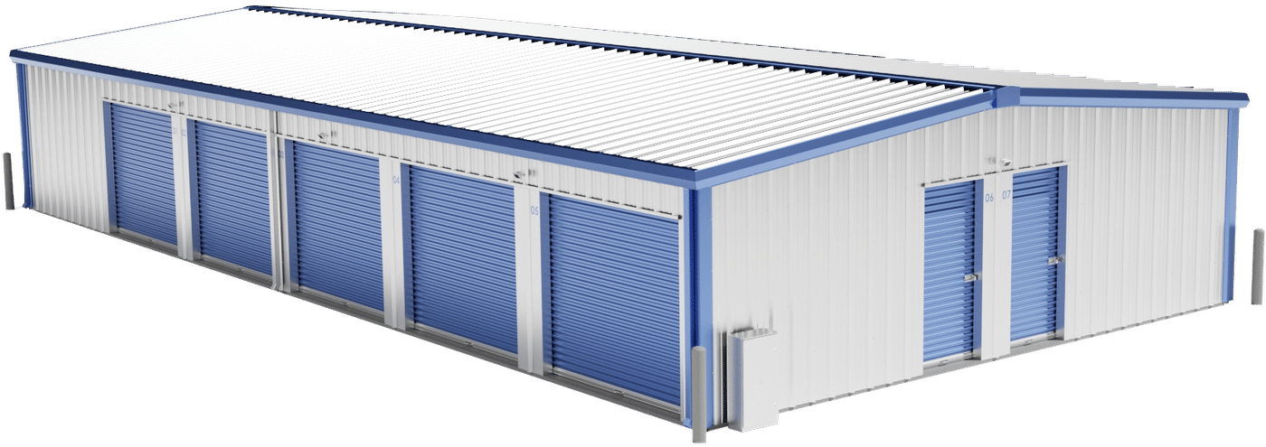 Mini storage building rendered in CUSA panels